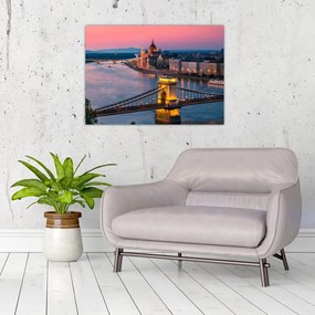 Obraz na szkle - Panorama miasta, Budapeszt, Węgry (70x50 cm)