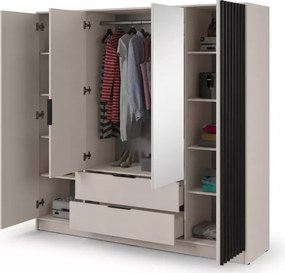 Szafa z lamelami lustrem 206cm Sophie
