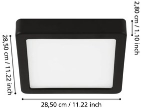 Czarna lampa sufitowa LED 28,5x28,5 cm FUEVA 5 – EGLO