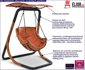 Ogrodowy fotel wiszący terracotta - Oreso 3X