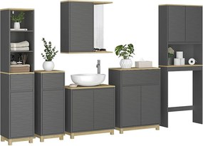 Zestaw mebli łazienkowych antracyt/dąb 60x30x60 livia