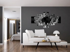 Obraz - czarno - białe szachy (125x70 cm)