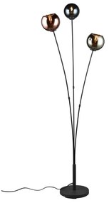 Lampa stojąca w kolorze czarni z połyskiem (wys. 150 cm) Sheldon – Trio