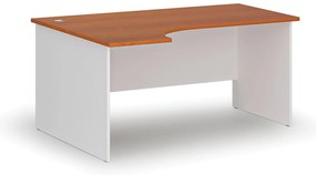 Narożne biurko PRIMO WHITE, 160x120 cm, lewe, biały/czereśnia