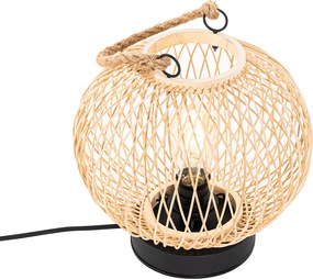Rustykalna lampa stołowa zewnętrzna z rattanu - Calamus