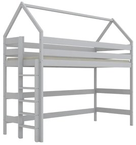 Łóżko domek na antresoli TOBI 1 200x80 białe drewniane KOCOT KIDS