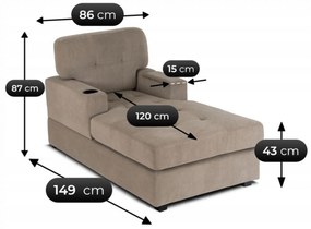 Fotel Wypoczynkowy Sofa NEO Beżowy Tapicerowany Nowoczesny