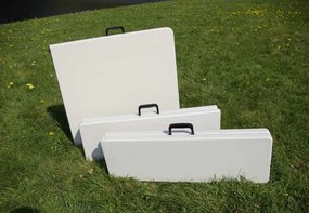 Komplet składany stół ogrodowy campingowy Garth 183 cm + 2 składane ławki