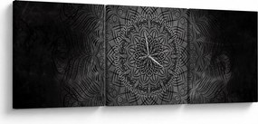 Obraz - Mistyczna mandala (z zegarem) (90x30 cm)