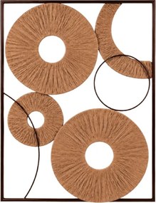 Dekoracja ścienna CIRCLES metalowa 48x68 cm, brązowa