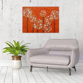 Obraz na szkle - Pomarańczowy las (70x50 cm)