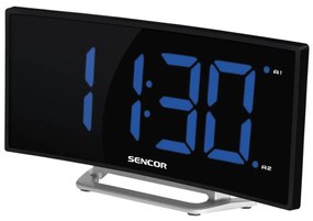 Sencor - Budzik z wyświetlaczem LED 1,5W/1xCR2032/5V czarny