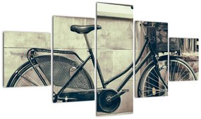 Obraz - Vintage rower z kwiatami (125x70 cm)