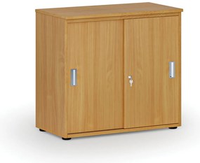 Szafa biurowa z drzwiami przesuwnymi PRIMO WOOD, 800 x 420 x 740 mm, buk