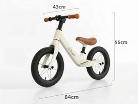 Rowerek biegowy LUNA z lekką ramą, od 2 lat, beżowy ELIS design