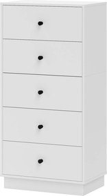 HOMCOM Komoda Sideboard z 5 szufladami z płyty wiórowej w nowoczesnym stylu 47 x 29 x 95 cm Biały