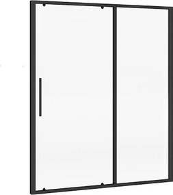 Czarne matowe drzwi prysznicowe przesuwne w stylu industrialnym - 160 x 195 cm - TORONI