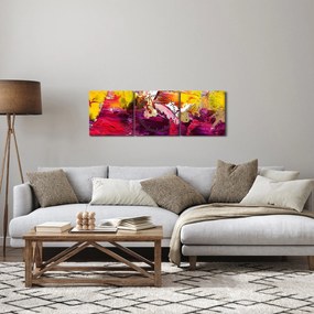 Obraz abstrakcji - malarstwo (z zegarem) (90x30 cm)