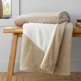 Brązowy/beżowy koc z mikropluszu 130x170 cm Cosy Larsson Geo – Catherine Lansfield