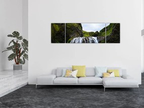 Obraz klifu z wodospadem (170x50 cm)