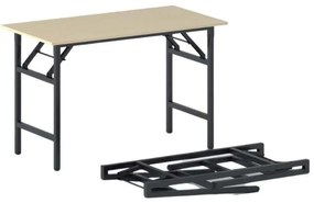 Stół konferencyjny FAST READY, 120x60 cm, czarna podstawa, brzoza