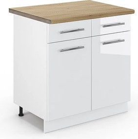 Szafka dolna do kuchni biały wysoki połysk 80x60x82 fame-line