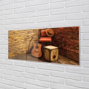 Szklany Panel Muzyczny Kącik z Gitarą