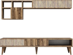 Stojak pod TV – 180 cm szerokości – Orzech – Płyta MDF pokryta melaminą