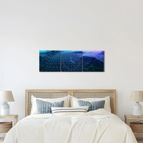 Obraz - Góry w modelu komputerowym (z zegarem) (90x30 cm)