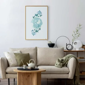 Plakat Kwiecista planeta 21x30 cm z ramą złotą z marginesem ARTGEIST B