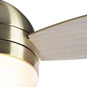 Sufitowy wentylator z pilotem w kolorze mosiądzu - Rotar