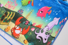 Ponczo dziecięce MORSKIE RYBKI niebieskie 60 x 90 cm Rozmiar: 60 x 90 cm