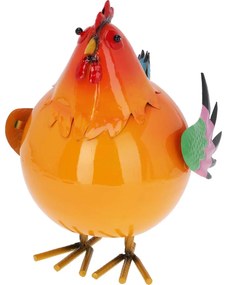 Kolorowa figurka metalowy kogut, 21 x 25 x 28 cm
