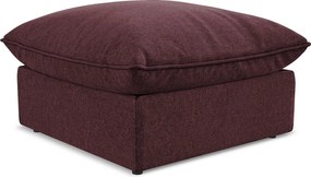 Pufa - z tkaniny welwetowej - burgundowy - MANAO