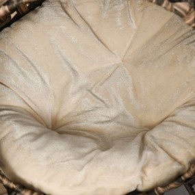 PawHut Domek dla kota z poduszką miejsce do spania dla kota jaskinia dla kota podwyższone nogi rattan PE