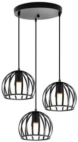 Lampa sufitowa metalowa loft klosz wisząca AT15-3SZ-Czarna