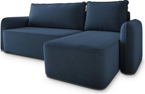 Masseno Narożnik DOLVER z funkcją spania i pojemnikiem na pościel Narozniki L, Rozkładana sofa - Niebieski, CASTEL 79