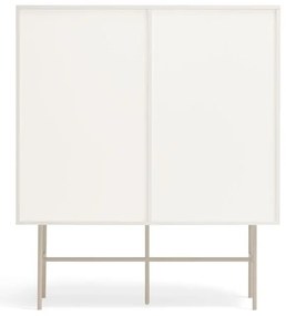 Beżowo-kremowa wysoka komoda z drzwiami przesuwnymi 120x140 cm Nube – Teulat