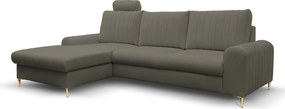 Masseno Narożnik VERONA z funkcją spania i pojemnikiem na pościel Narozniki L, Rozkładana sofa - Szary, LOFT 22