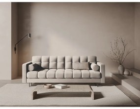 Beżowa aksamitna rozkładana sofa ze schowkiem 222 cm Bali – Cosmopolitan Design