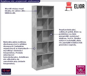 Regał z przegródkami w kolorze szarego betonu - Fierro