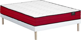 Zestaw 160 x 200 cm stelaż tapicerowany + materac sprężynowy kieszeniowy gr. 20 cm - JUBIA de YSMÉE