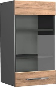 Szklana szafka kuchenna złoty dąb energetyczny 40x34.1x72 fame-line