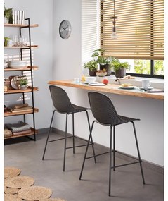 Antracytowy metalowy/plastikowy hoker ogrodowy Quinby – Kave Home