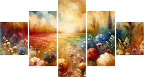 Obraz - Kolorowa łąka (125x70 cm)
