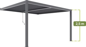 PERGOLA OGRODOWA PRZYŚCIENNA LUXE 4X4X2.5 M MANUALNA Z OŚWIETLENIEM LED