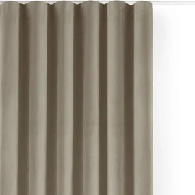 Beżowa aksamitna zasłona częściowo zaciemniająca (dimout) 530x225 cm Velto – Filumi