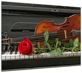Obraz na szkle - Pamięć muzyka (70x50 cm)