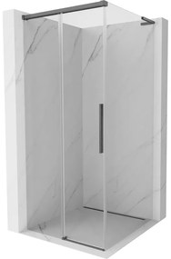 Mexen Rox L kabina prysznicowa rozsuwana 90 x 90 cm, transparent, gun gray szczotkowany - 8C2L-090-090-66-00