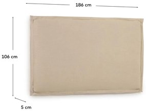 Beżowy tapicerowany zagłówek 186x106 cm Tanit – Kave Home